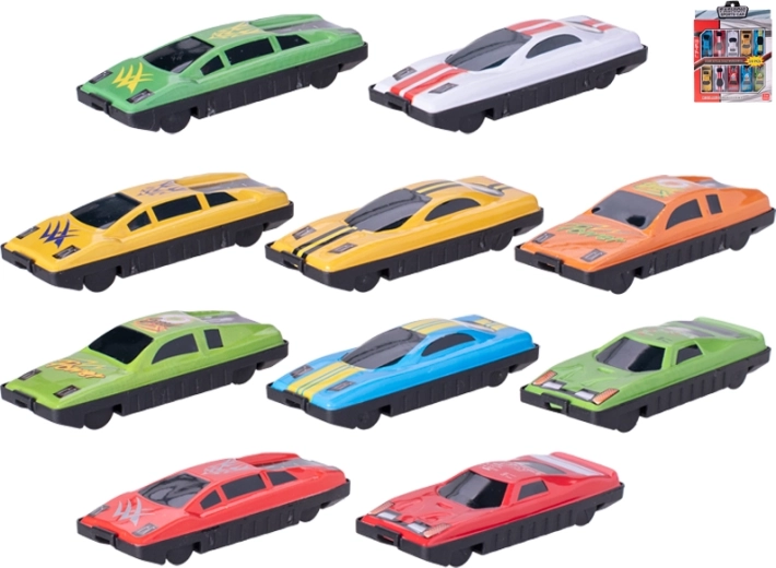 Sada kovových autíčok 7 cm – 10 kusov s voľnobehom