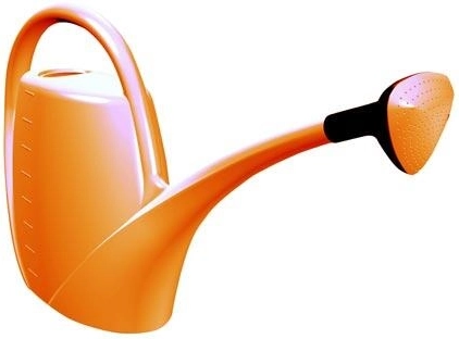 Zavlažovacia kanvica s kropítkom 2,5 l – oranžová, plast