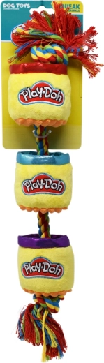 Plyšová psia hračka PLAY-DOH s lanom a píšťalkou 46 cm