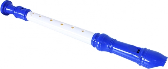 Detská plastová flauta 33 cm modro-biela – 1 kus