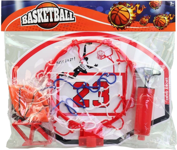 Basketbalový kôš trikolóra s loptou a pumpičkou