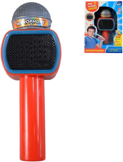 Detský karaoke mikrofón s LED svetlom na batérie červený - 1 kus