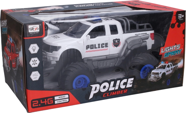 RC terénne policajné auto so svetelnými a dymovými efektmi 41,5 cm - 1 kus