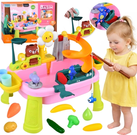 Veľký vodný stolík pre deti so šmýkačkou a 40 doplnkami