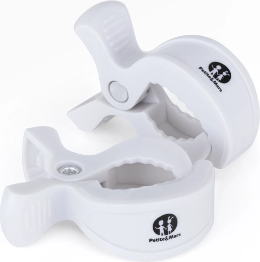 Kolíčky na kočík PETITE & MARS Peg, biela, 2 ks