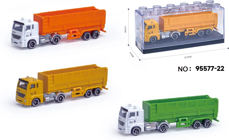 Kovový model smetiarskeho kamióna s návesom 1:64