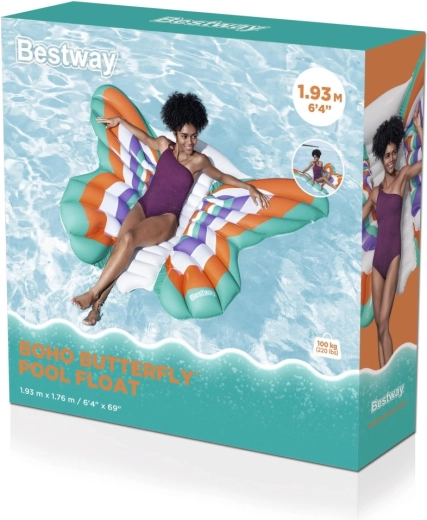 Nafukovacia plávajúca matrac motýľ 193 × 176 cm