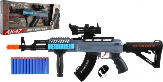 Samopal na penové náboje so svetlom a zvukmi, 60 cm