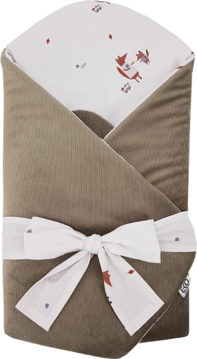 Eko bavlnená zavinovačka s velvetom a kokosovou vložkou Fox 75 × 75 cm