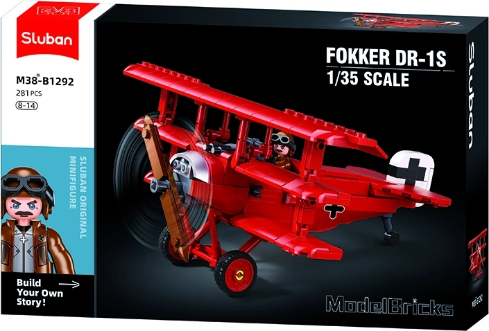 Sluban Model Bricks Trojplošník Fokker DR-1