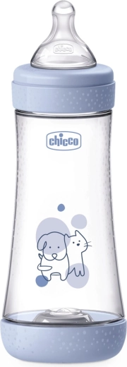 Chicco antikoliková dojčenská fľaša Perfect5 300 ml, rýchly prietok, pre chlapcov 4m+