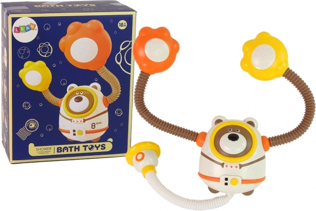 Zábavná vodná hračka do kúpeľa – kozmonaut medvedík so sprchou na batérie