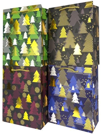 Vianočná papierová darčeková taška 32 × 26 × 12 cm (mix motívov)