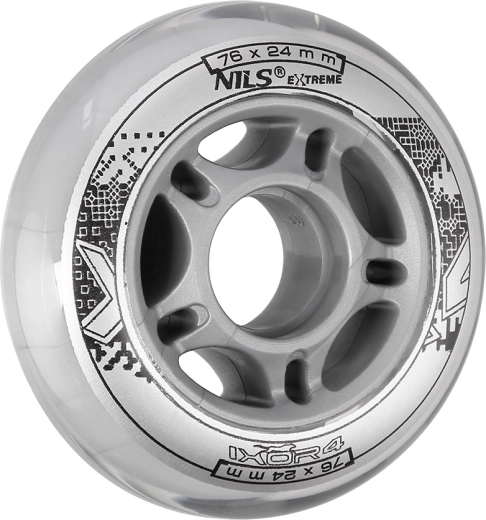 Kolieskové korčuliarske kolieska NILS Extreme PU 76 × 24 číre (4 ks)