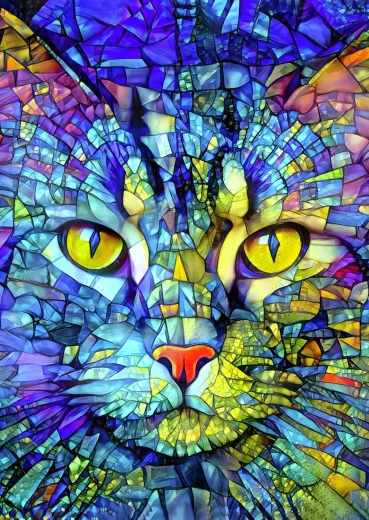 Enjoy puzzle Fiona, mačka z vitráže 1000 dielikov
