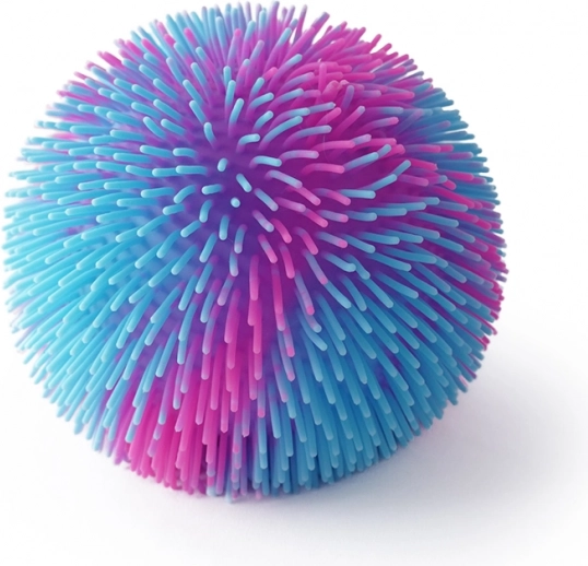 Strapatá dúhová loptička so svetlom – ružovo-modrá