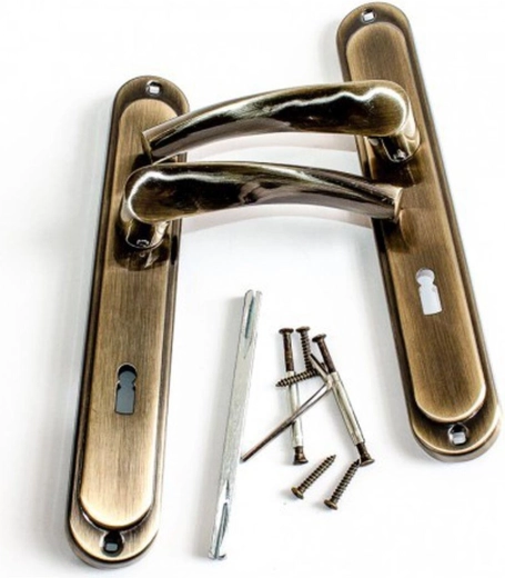 Dverové kovanie ATENA s vložkou na kľúč 72 mm, patina