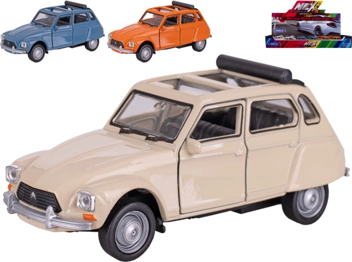 Kovový model Citroën Dyane so spätným chodom 12 cm Welly