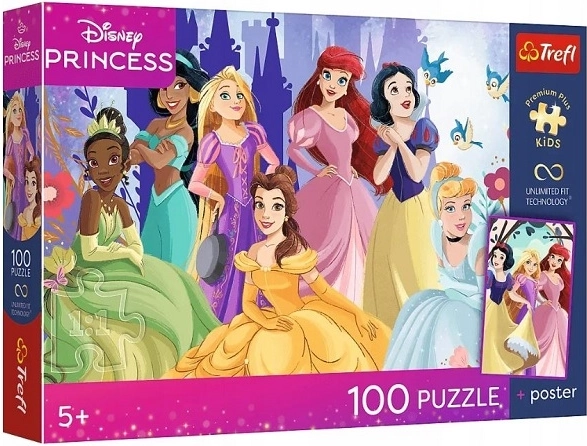 Detské puzzle Premium Plus relax s princeznami 100 dielikov