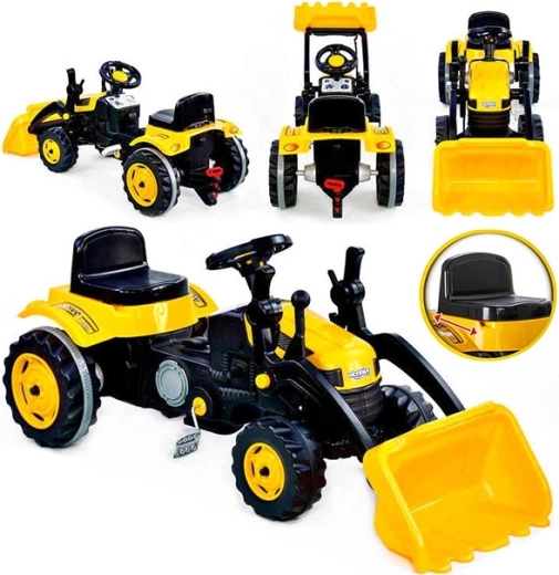 Detský šliapací traktor s predným nakladačom