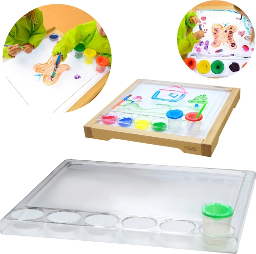 Štvorcová maliarska podložka MASTERKIDZ z polykarbonátu pre svetelný panel