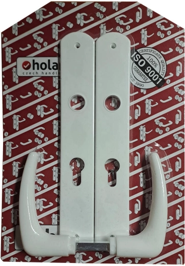 Dverová kľučka Klasik so štítkom XXL 72 mm, biela plastová