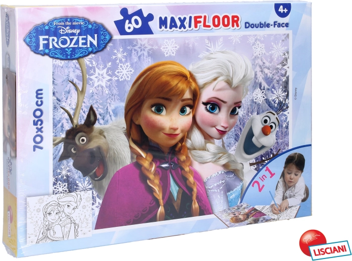 Obojstranné puzzle Frozen s Elsou a Annou 70 × 50 cm