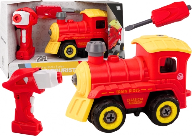 Rozoberateľná lokomotíva na diaľkové ovládanie – červená