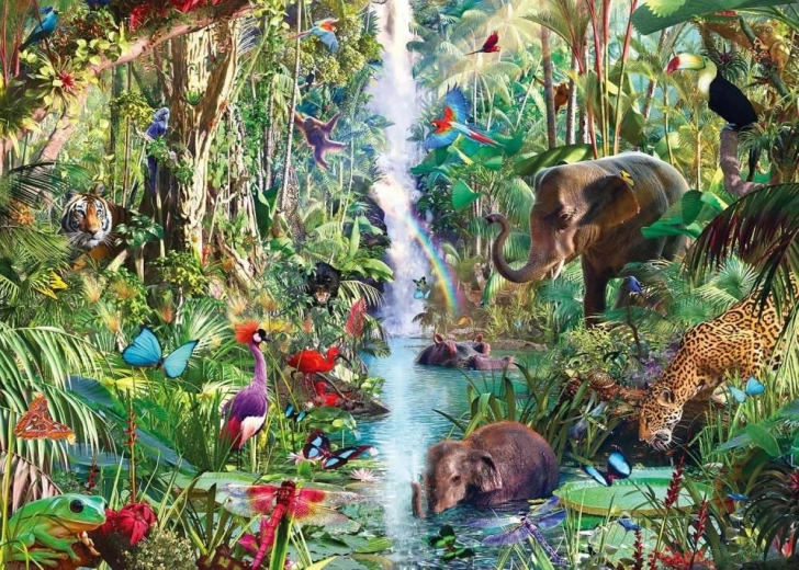 Ravensburger puzzle Zvieratá v džungli 9000 dielikov