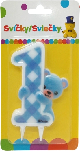 Sviečka Medvedík Jumbo pre chlapcov