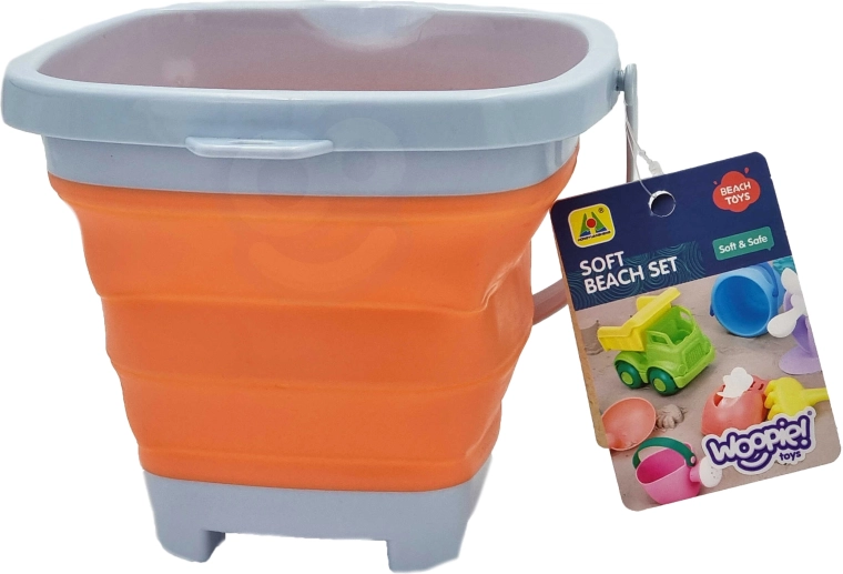 Woopie skladací silikónový vedierko štvorcové oranžové 5 l