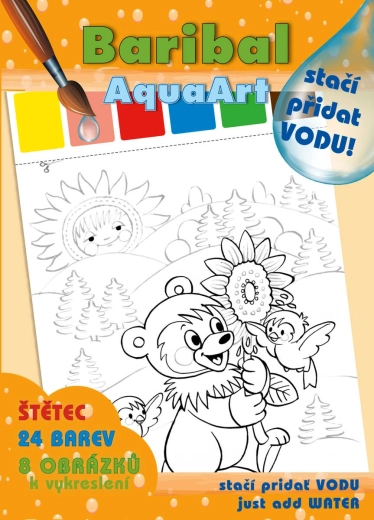 Akim AquaArt omaľovánky stačí pridať vodu Méďa Baribal so sadou vodových farieb a štetcom