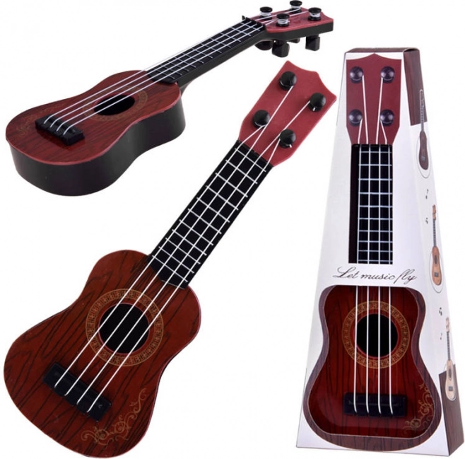 Mini ukulele pre deti 25 cm – Hnedá