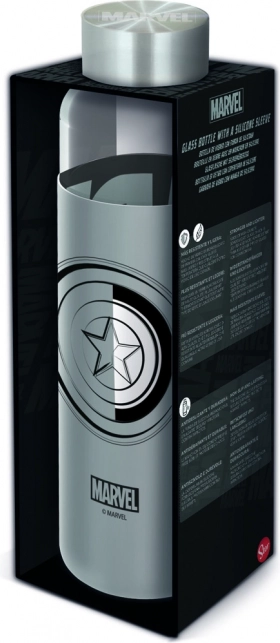 Sklenená fľaša so silikónovým návlekom 585 ml MARVEL