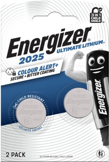 Lítiové gombíkové batérie CR2025 2 ks s technológiou Color Alert ENERGIZER Ultimate