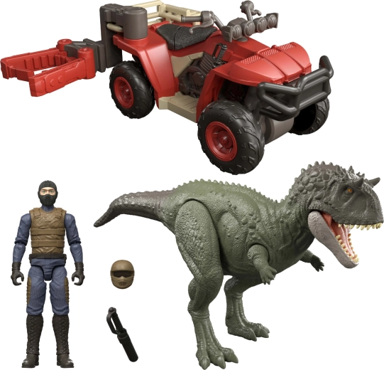 Mattel Jurassic World Ekryksinatosaurus a terénne vozidlo s chytačom – herná sada s figúrkami