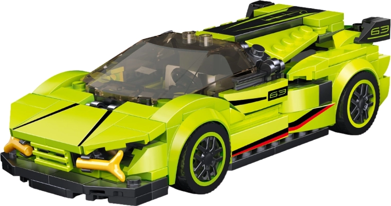 Stavebnica zelené auto 16,5 cm - 1 kus