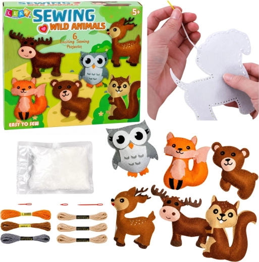 Kreatívna sada na šitie z filcu – lesné zvieratká DIY (6 ks)