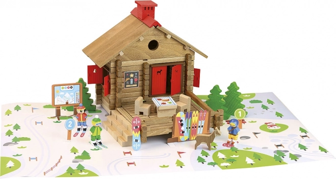 Jeujura drevená stavebnica lyžiarske stredisko