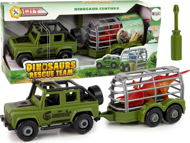 Terénny automobilový transportér DIY Zelený dinosaurus