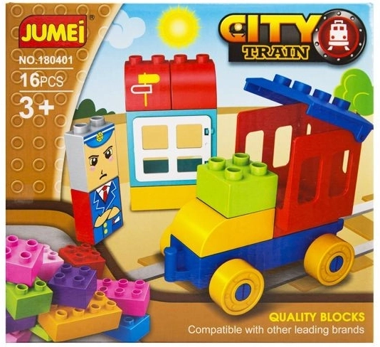 Stavebnica Jumei City vláčik 16 dielikov - 1 kus