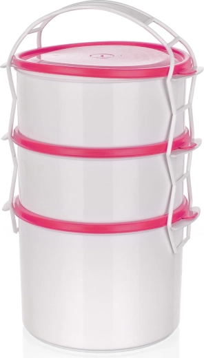 Nosič jedla APETIT 2×1 l + 1,5 l, plastový 3-dielny set