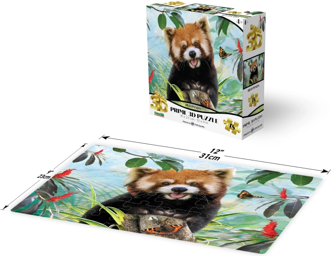 3D puzzle červená panda 48 dielikov