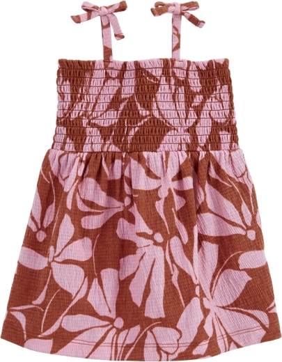 Carter’s bavlnené šaty s nohavičkami brown floral pre dievčatko