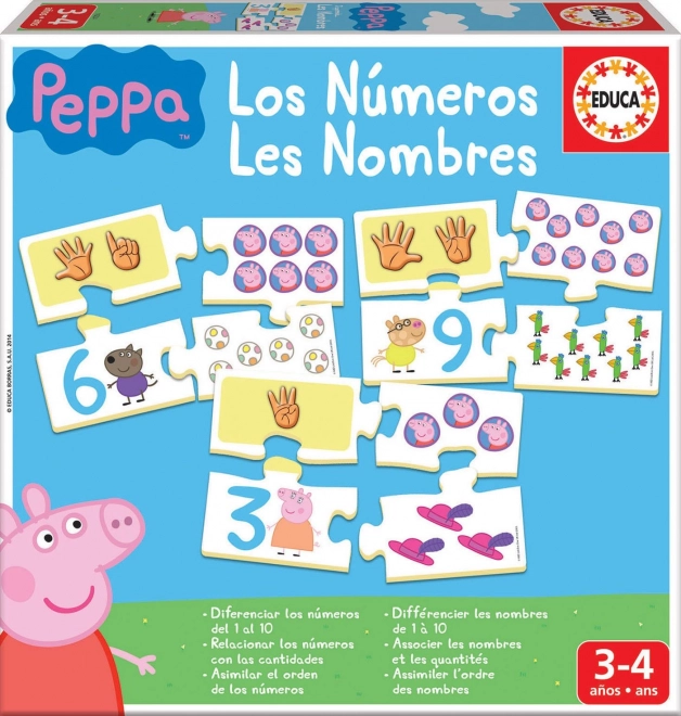 EDUCA puzzle Prasiatko Peppa: počítanie pre deti