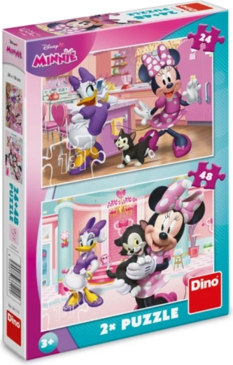 Puzzle Minnie a Figaro 24 a 48 dielikov
