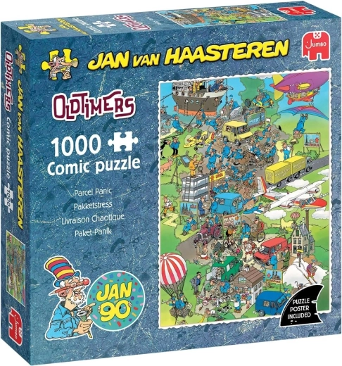 Jumbo puzzle Jan van Haasteren Oldtimers: zmätok okolo balíka 1000 dielikov