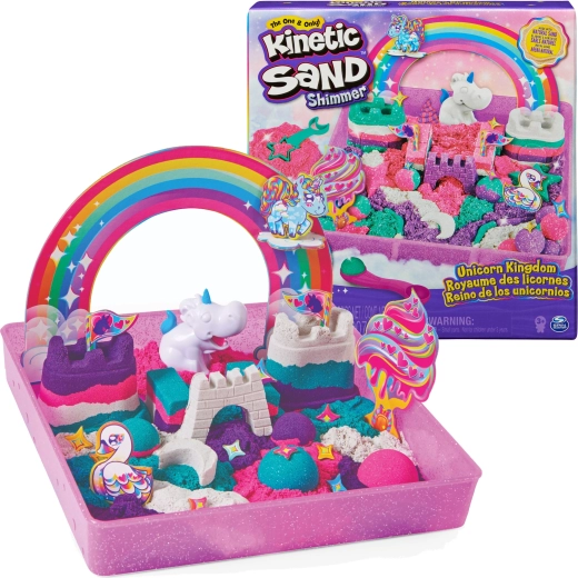 Kinetický piesok Unicorn Kingdom 907 g s trblietkami a doplnkami