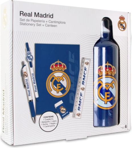 Darčeková sada REAL MADRID – fľaša 650 ml, poznámkový blok a pero