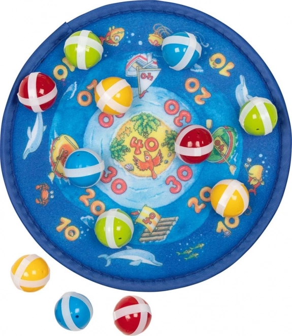 Goki terč na suchý zips s 12 loptičkami – oceán